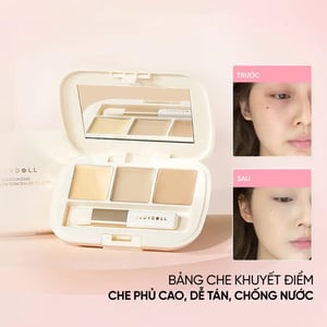 Che khuyết điểm Judydoll Moisturizing 3-Color Concealer Palette