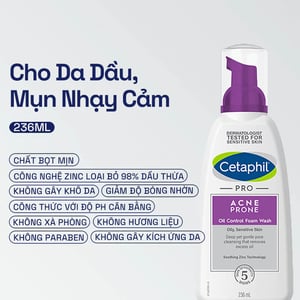 CETAPHIL PRO ACNE PRONE OIL CONTROL FOAM WASH 236ml