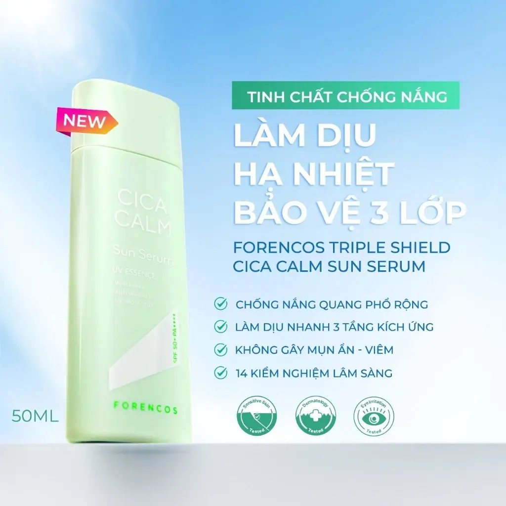 Serum chống nắng dịu da Forencos Triple Shield Cica Calm Sun Serum 50ml