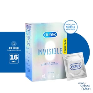 Bao Cao Su Durex Invisible siêu mỏng Size 52 mm