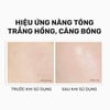 trước và sau khi sử dụng Round Lab Birch Juice Moisturizing Tone-Up Sunscreen