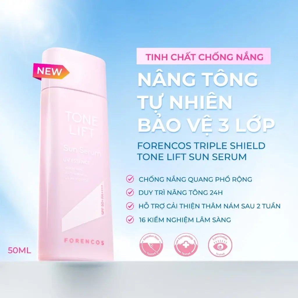 Serum chống nắng nâng tông Forencos Triple Shield Tone Lift Sun Serum 50ml