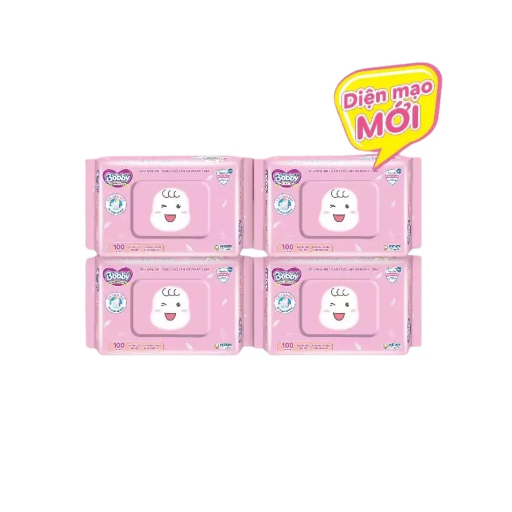 Bộ 4 gói Khăn ướt Bobby Care