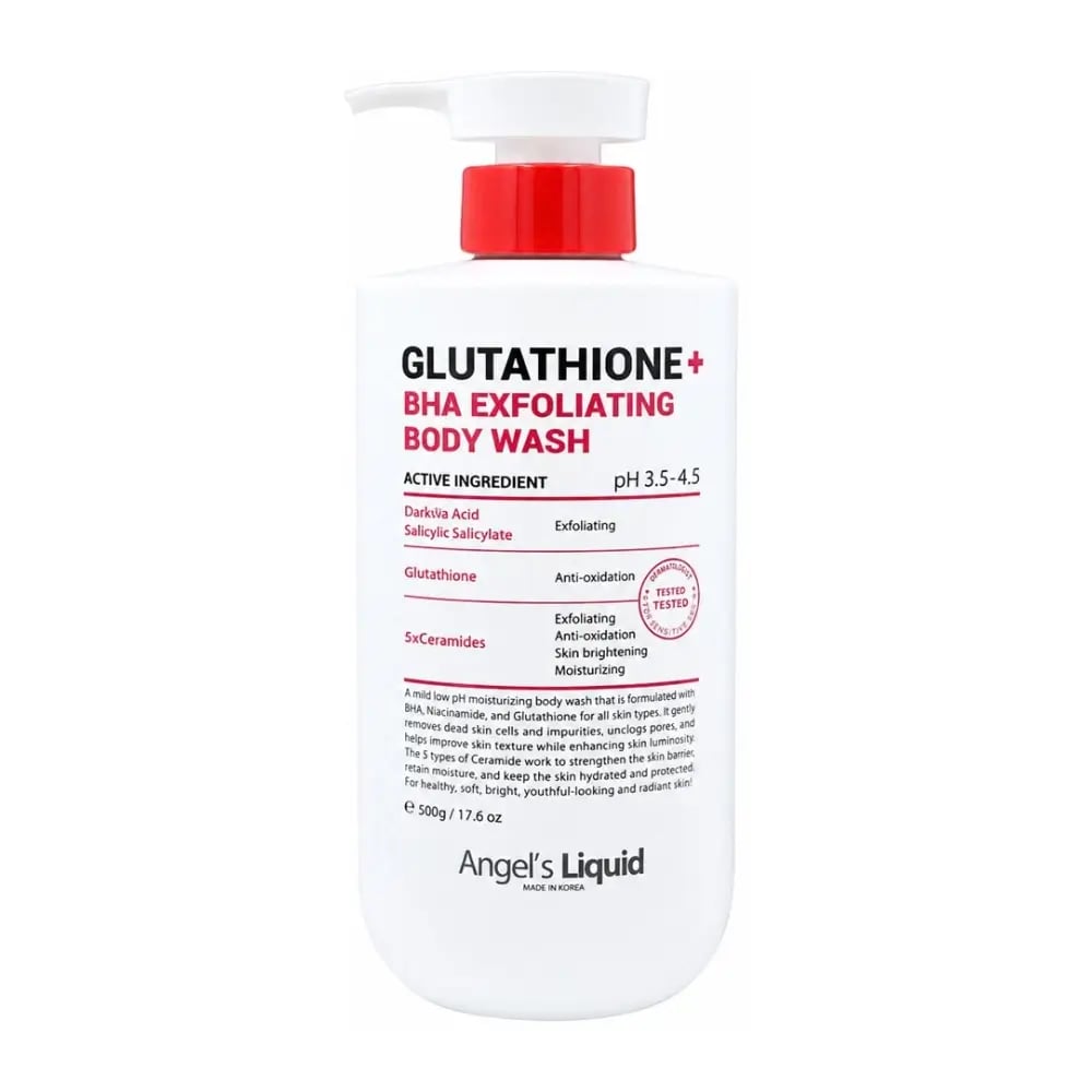 Sữa tắm giảm mụn Angel's Liquid Glutathione + BHA Exfoliating Body Wash 250ml