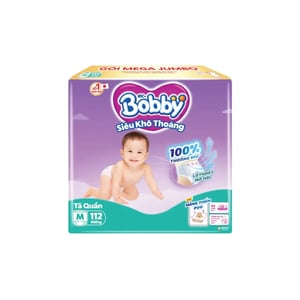 Tã quần Bobby siêu khô thoáng 112 miếng