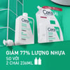 Túi refill sữa rửa mặt CeraVe Foaming Facial Cleanser 473ml giảm lượng nhựa