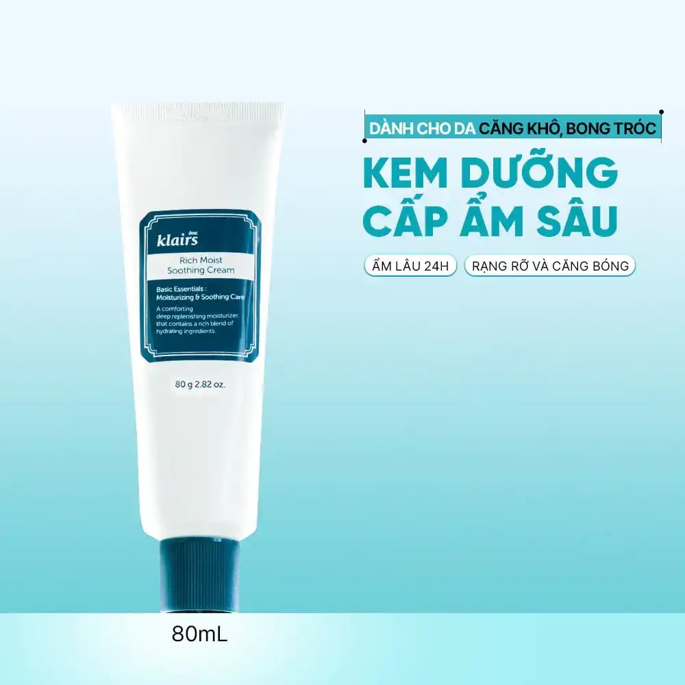 Kem dưỡng ẩm Dear Klairs Rich Moist Soothing Cream