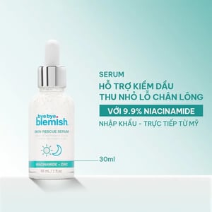 Serum kiềm dầu Bye Bye Blemish Skin Rescue Serum 9.9% Niacinamide + Zinc