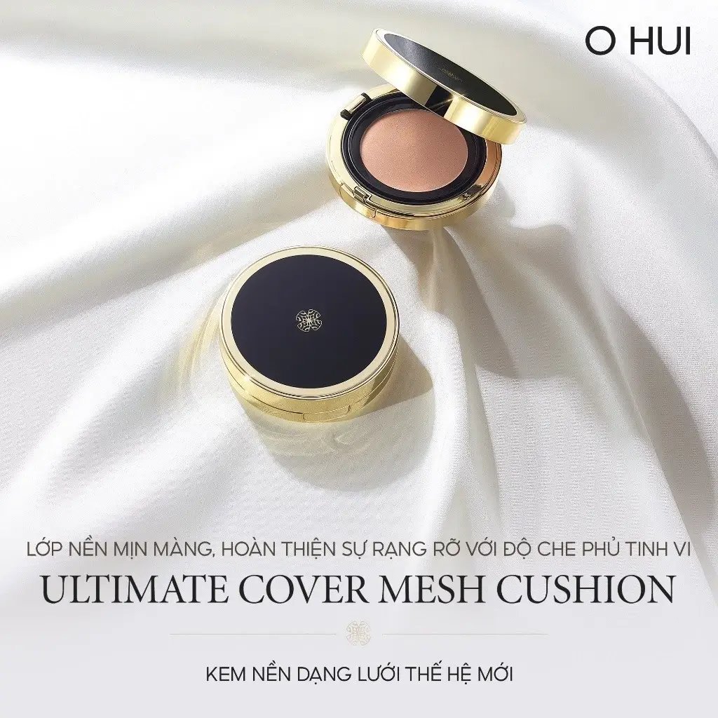 Phấn nước che phủ dưỡng ẩm OHUI Ultimate Cover Mesh Cushion PF50+ PA+++