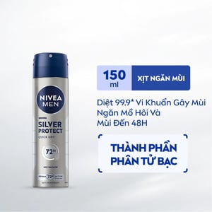 Xịt khử mùi NIVEA MEN Silver Protect