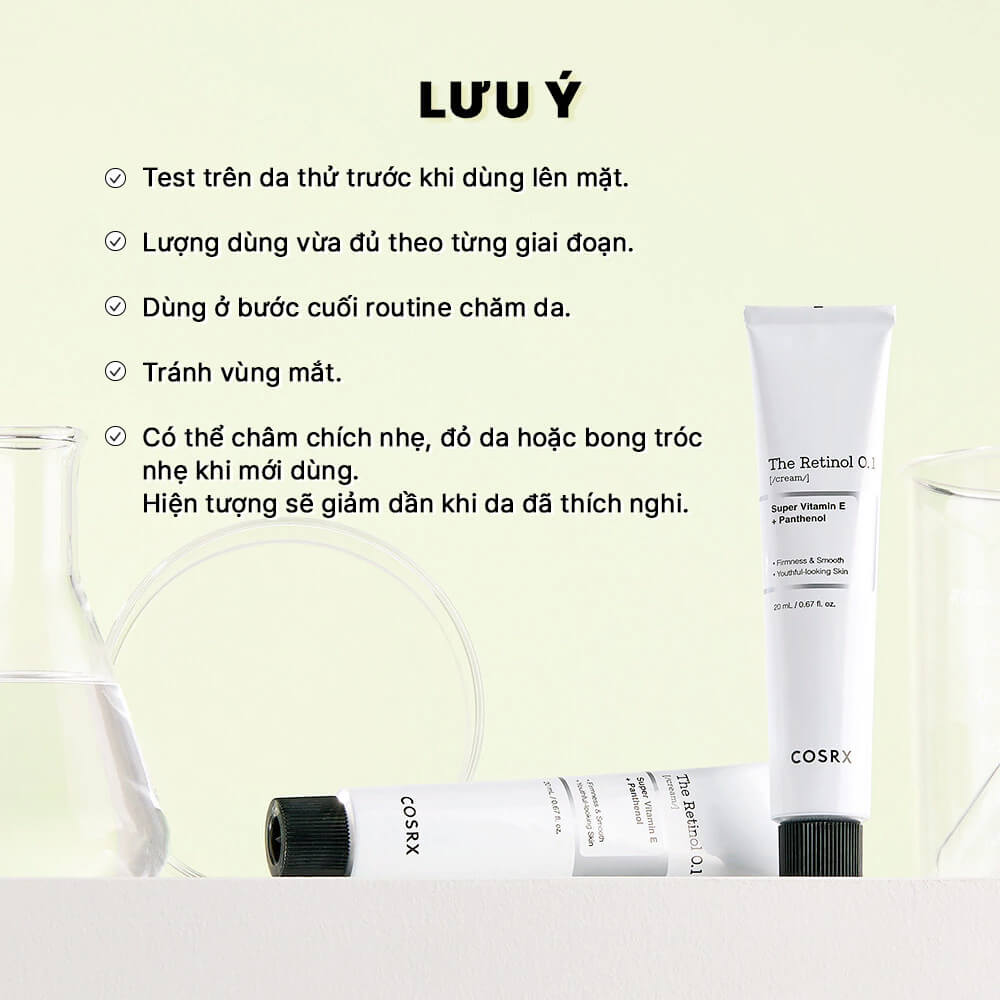 Lưu ý Cosrx The retinol 0.1 cream Lưu ý Cosrx The retinol 0.1 cream