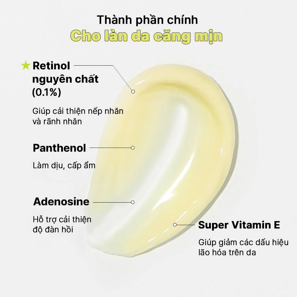 Thành phần chính Cosrx The retinol 0.1 cream Thành phần chính Cosrx The retinol 0.1 cream