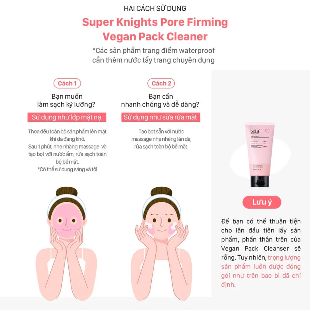 Cách sử dụng Sửa rửa mặt Super Knights Pore Firming Vegan Pack Cleanser Cách sử dụng Sửa rửa mặt Super Knights Pore Firming Vegan Pack Cleanser